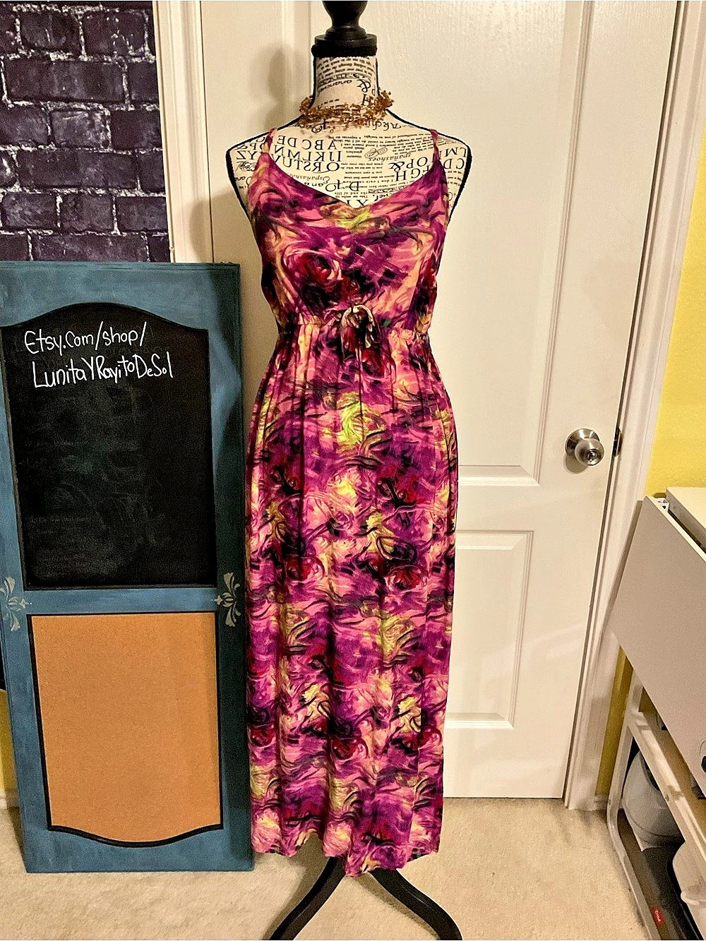 Purple multicolored maxi dress
